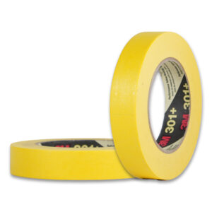 3M™ 301+ Cinta de Enmascarar Amarilla de Uso Industrial de 24mm x 55m
