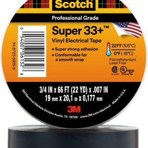 3M Scotch® Cinta Eléctrica De Vinilo Super 33+ 3/4 in x 66 ft