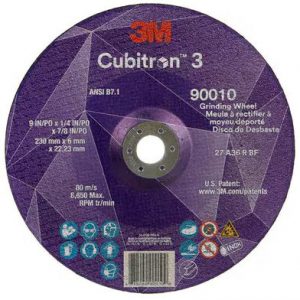 3M™ Cubitron™ 3 Disco De Debaste Con Centro Deprimido No. 90010 de 9 in x 1/4 in x 7/8 in